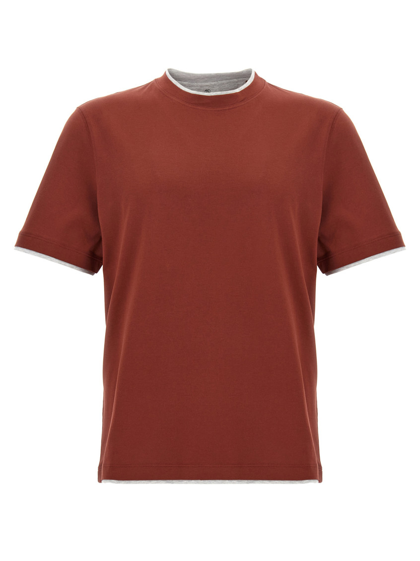 Shop Brunello Cucinelli Red Layered T-shirt