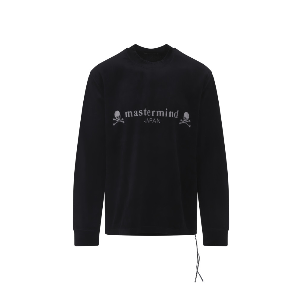 Mastermind Japan Long-sleeve Black T-shirt With Graphic Skull Design In Black