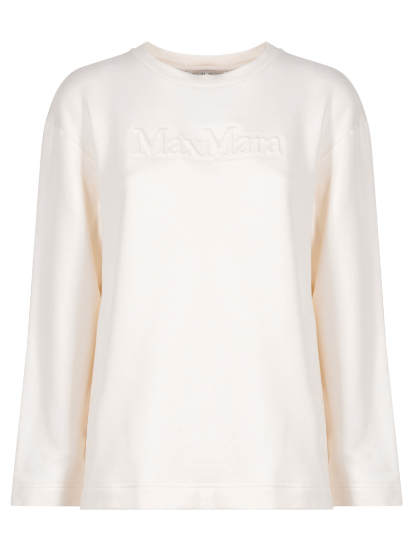 Max Mara Cotton Silk Sweatshirt Sweatshirts White In White