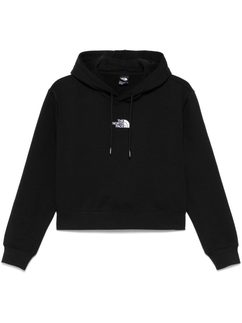 The North Face Black Logo Print Hoodie In Black