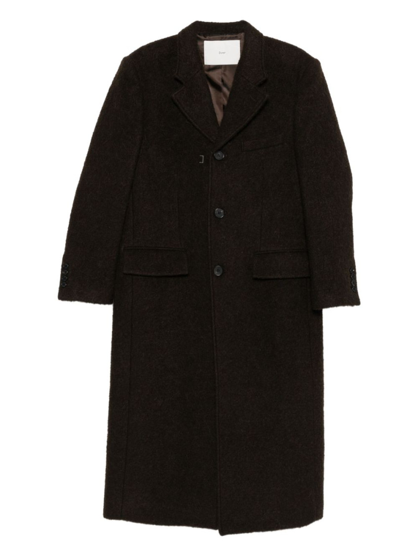 Dunst Wool Single-breasted Coat In Brown