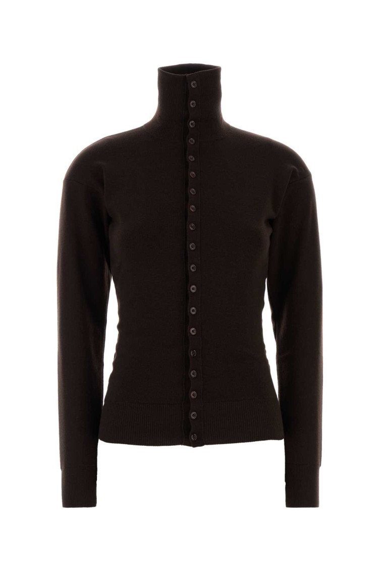Lemaire Buttoned Fitted Cardigan In Brown