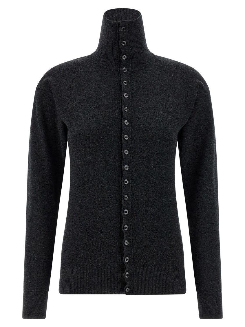 Lemaire Grey Buttoned Fitted Cardigan In Gray