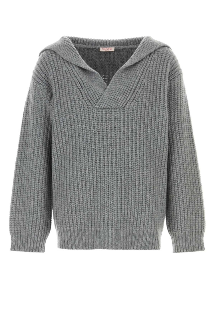 Shop Valentino Grey Cashmere Sweater