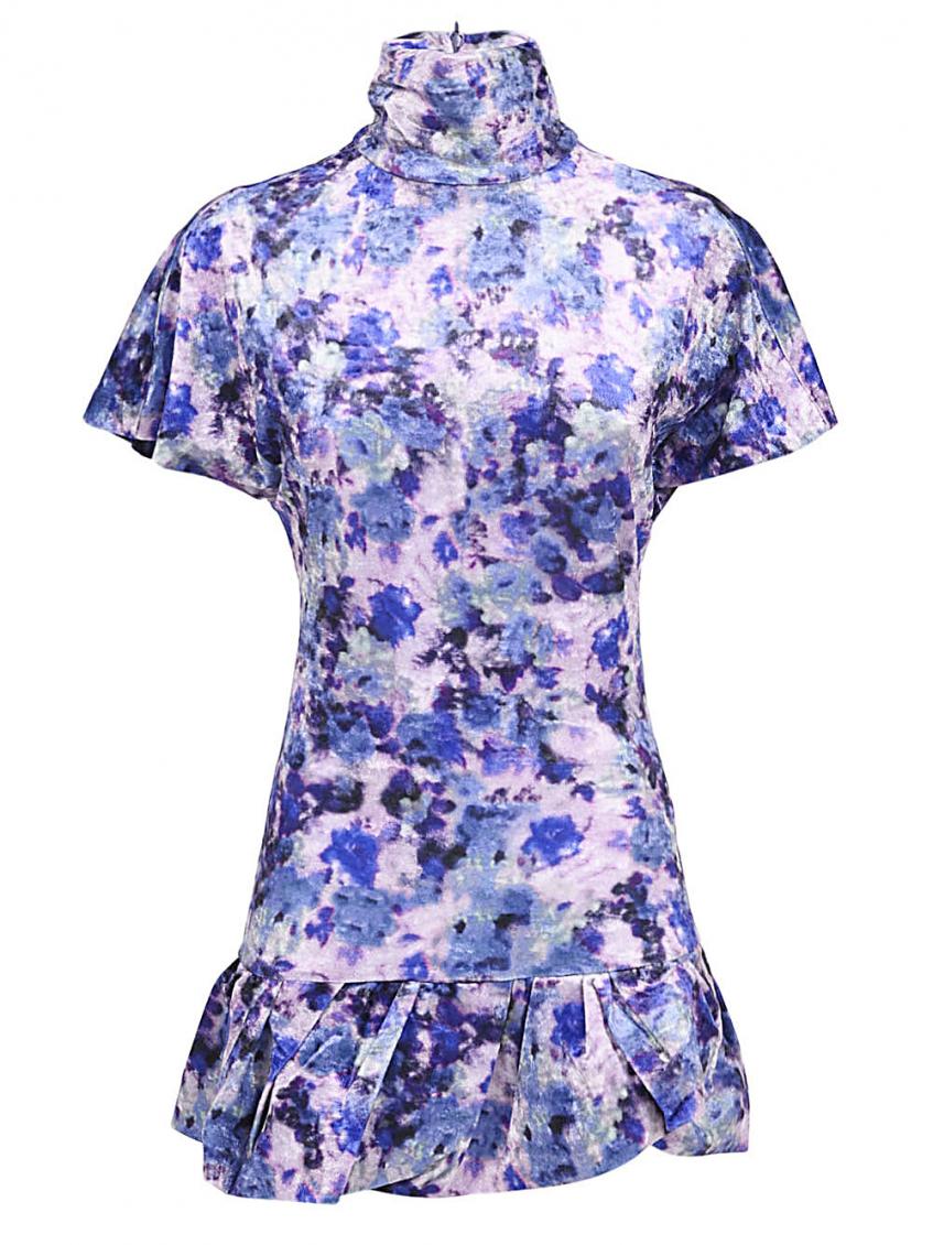 Shop Isabel Marant Purple Flower Print Top