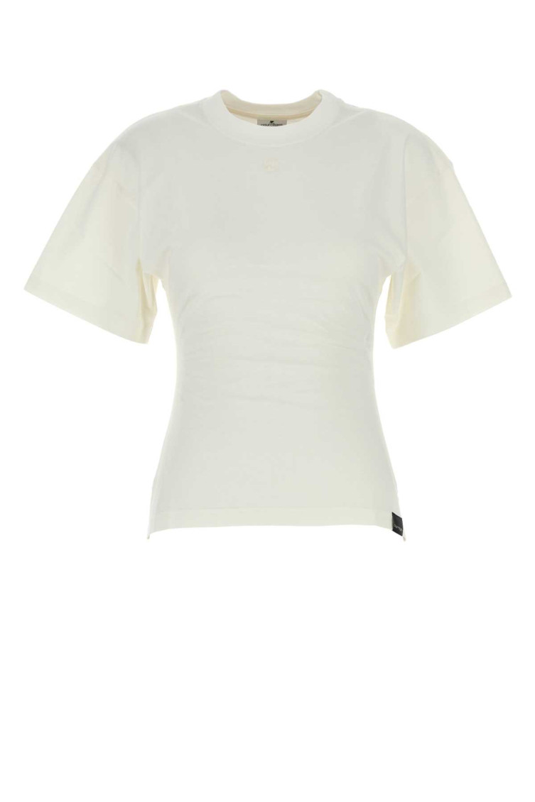 Shop Courrèges White Logo T-shirt