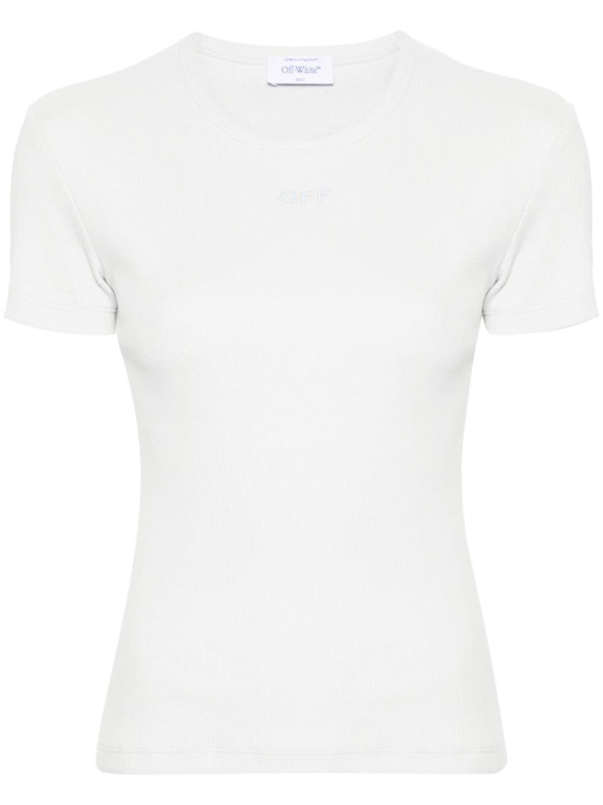 Off-white Off Stamp Short-sleeved Crewneck T-shirt In White