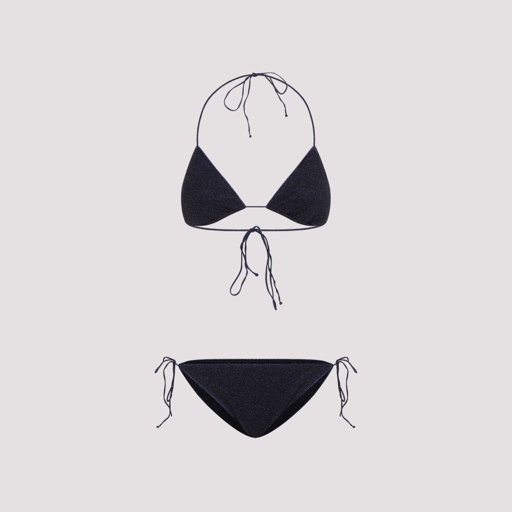 Shop Oseree Night Blue Two Piece Bikini In Navy Blue
