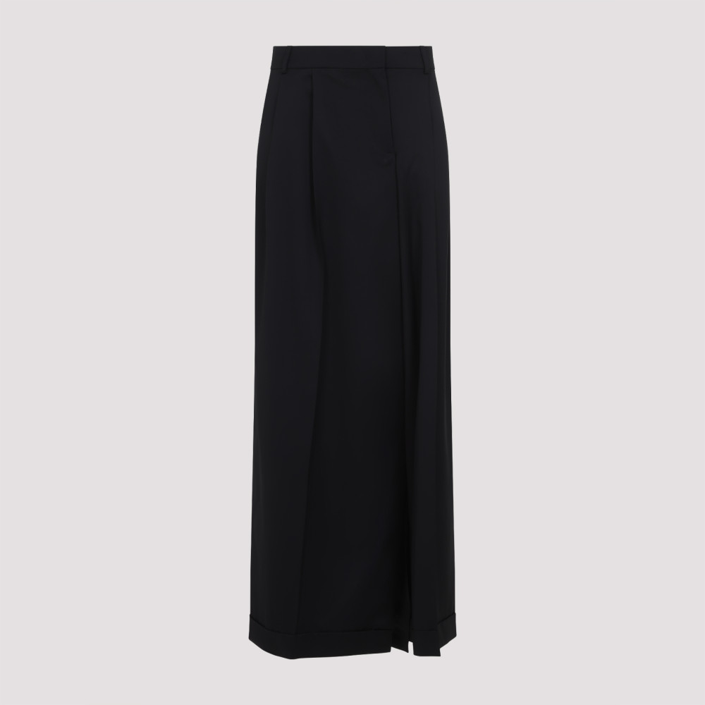 Moschino High-waisted Black Maxi Skirt With Pleated Design In Black