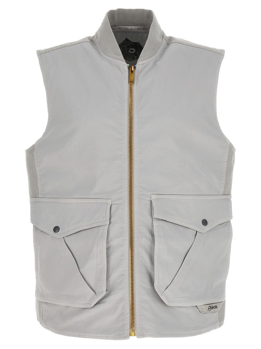 Objects Iv Life Grey Canvas Vest In Grey