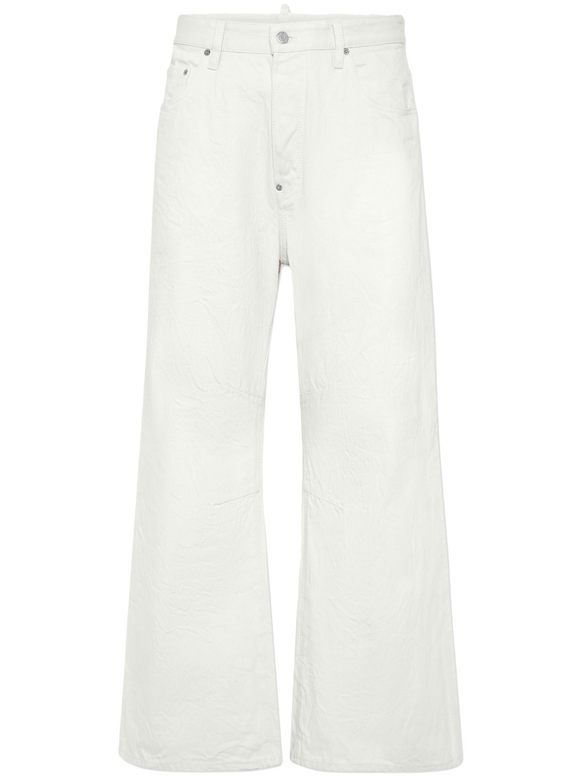 Dsquared2 Wide-leg Denim Trousers With Practical Pockets In White