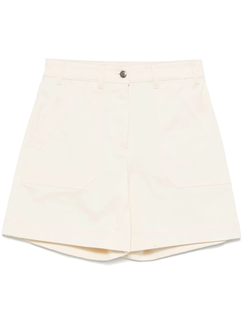 Moncler Cotton Gabardine Bermuda Shorts Clothing In Beige