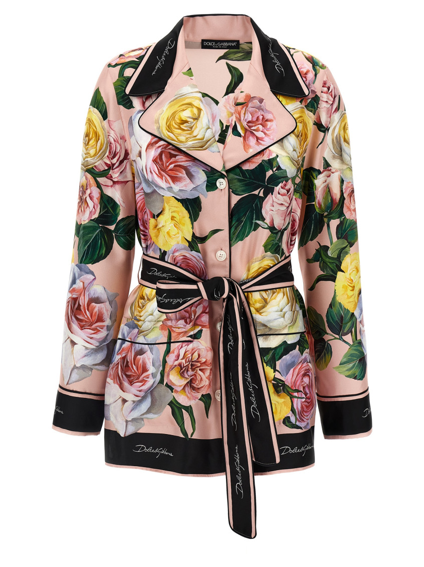 Dolce & Gabbana Silk Shirt Shirt And Blouse Multicolor In Multicolor