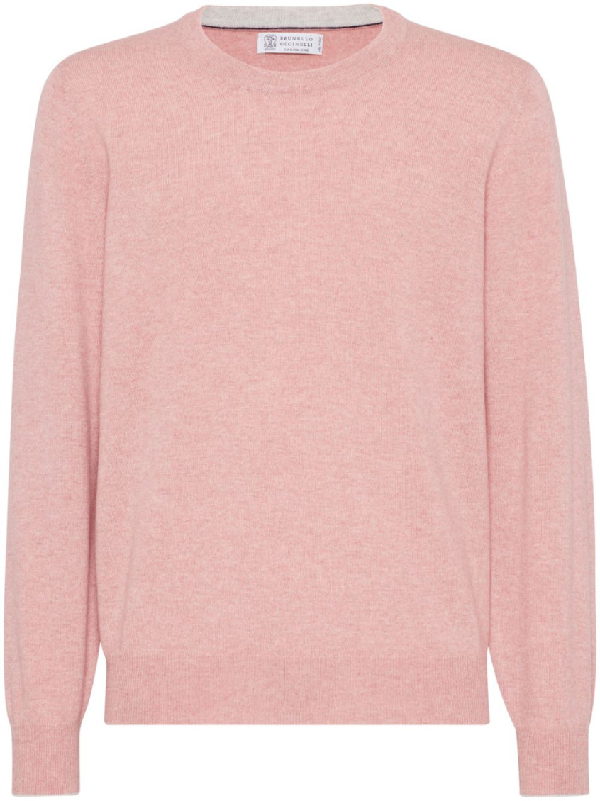 Brunello Cucinelli Pink Crewneck Sweater In Light Pink