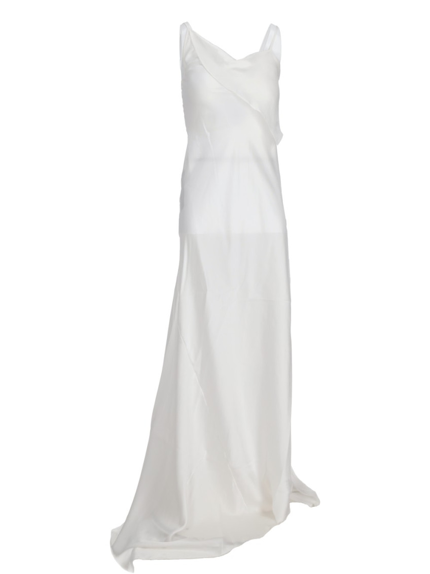 Ann Demeulemeester Aaricia Long Bias Slip Dress In White