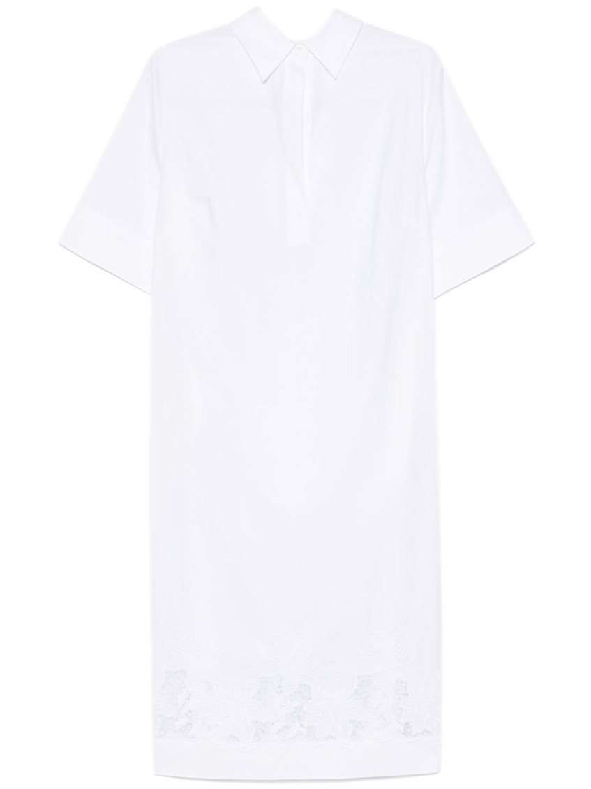 P.a.r.o.s.h Parosh White Midi Dress With Classic Collar In White