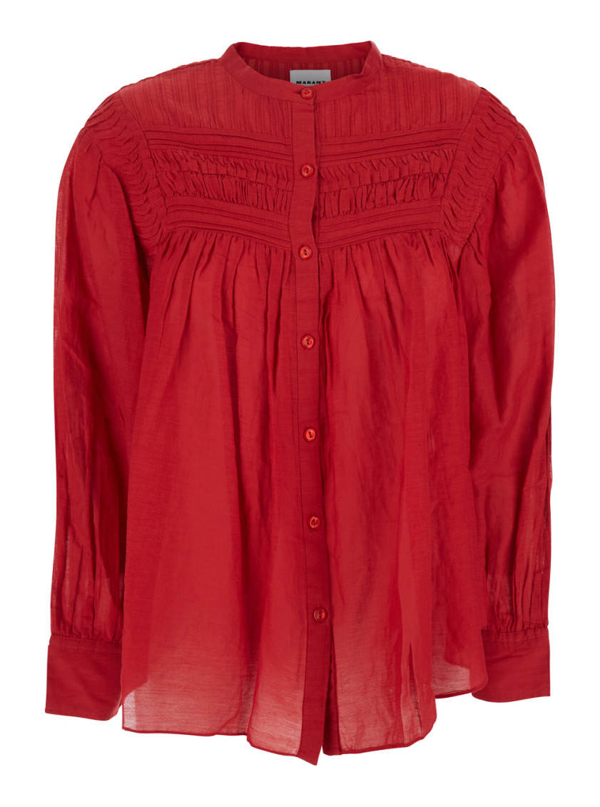 Isabel Marant Red Pleated Shirt In Red