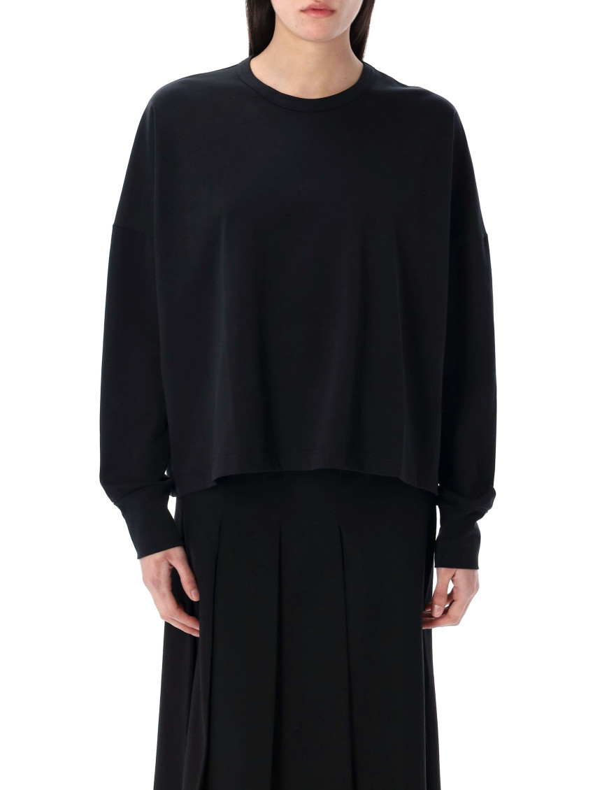 Shop Studio Nicholson Black Crewneck Long Sleeve T-shirt