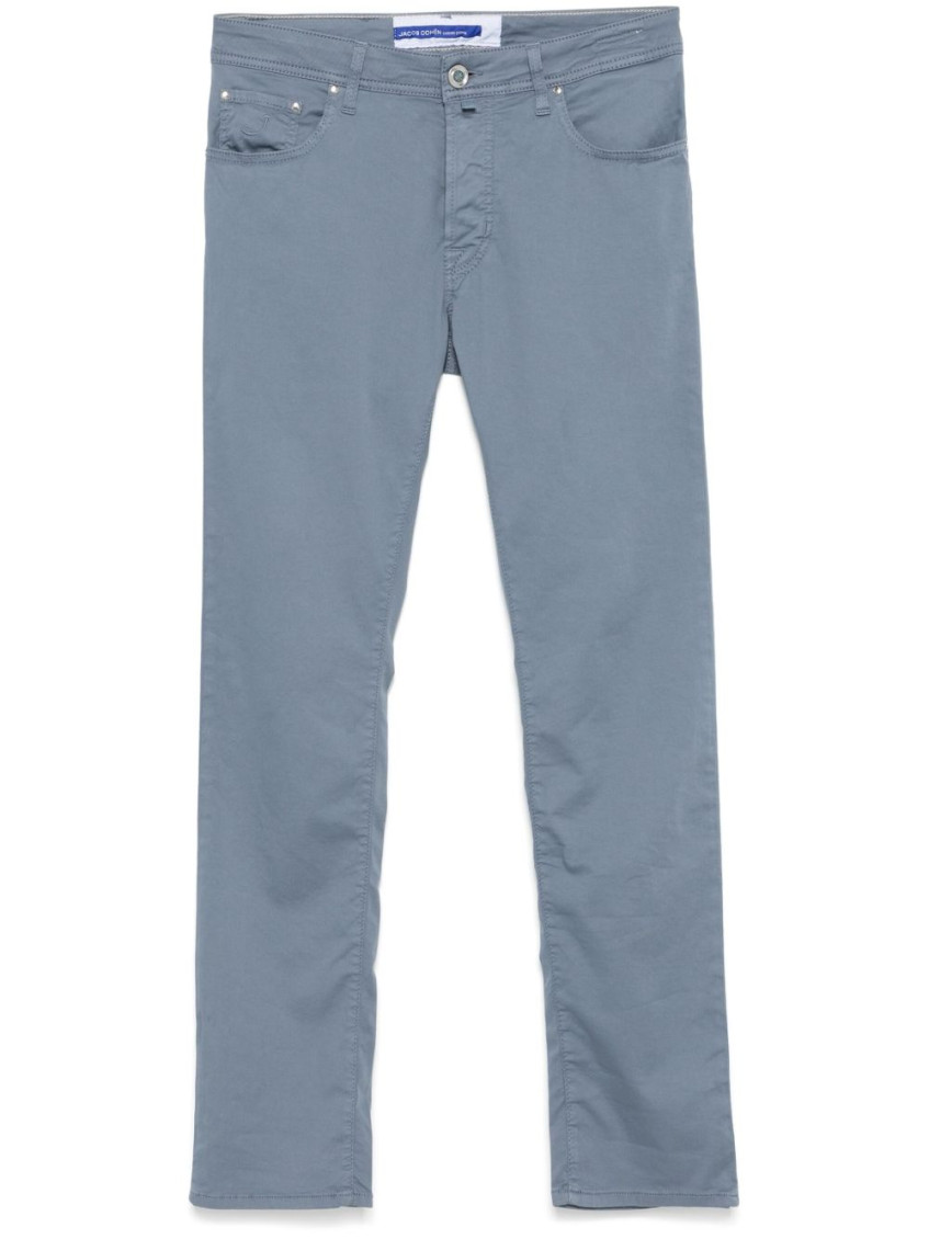 Jacob Cohen Men Slim Fit "bard" 5-pocket Trousers In Light Blue