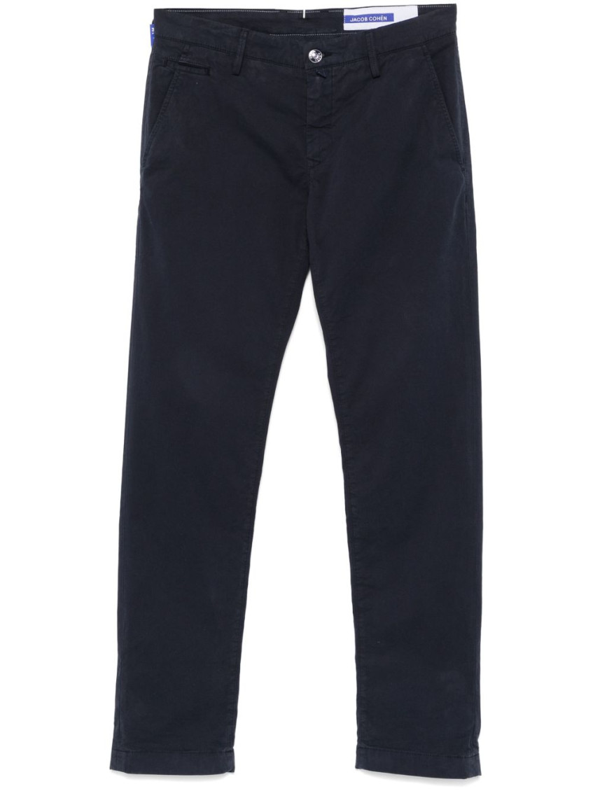 Jacob Cohen Classic Denim Jeans With Button And Zip Closure In Navy Blue
