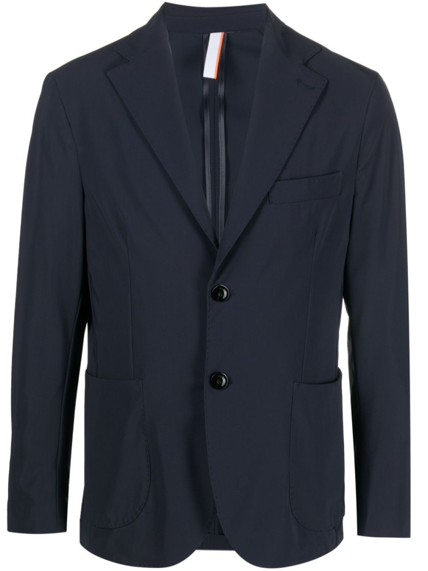 P.m.d.s Navy Blue Single Breasted Blazer In Navy Blue