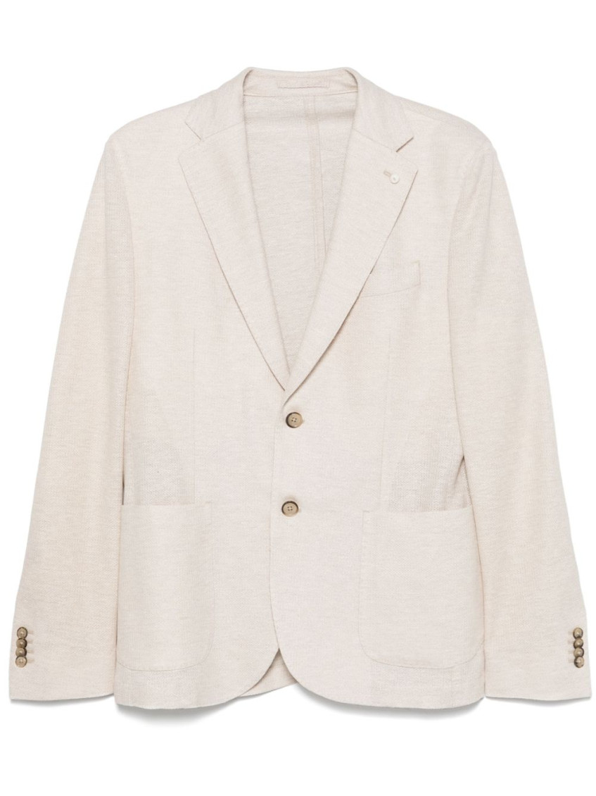 Luigi Bianchi Light Beige Linen Jacket In Beige