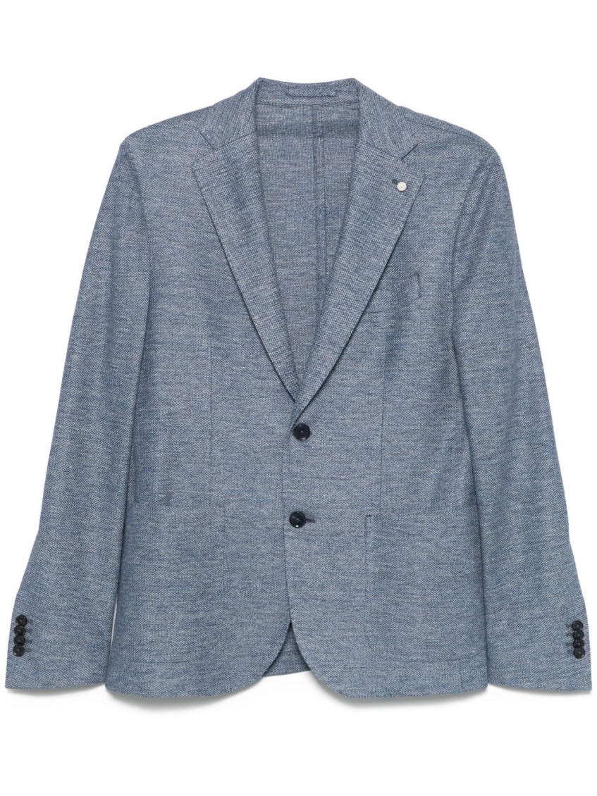 Luigi Bianchi Linen Jacket In Light Blue