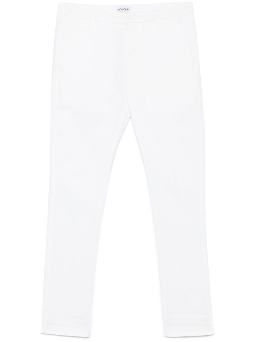 Dondup Trousers With Belt Loops And Pockets In White