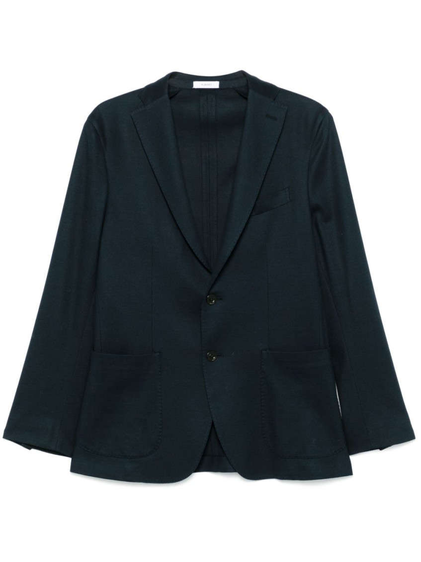 Boglioli Single-breasted Twill Blazer In Navy Blue