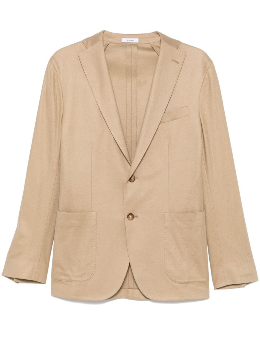Boglioli Light Brown Cotton Blazer In Light Brown