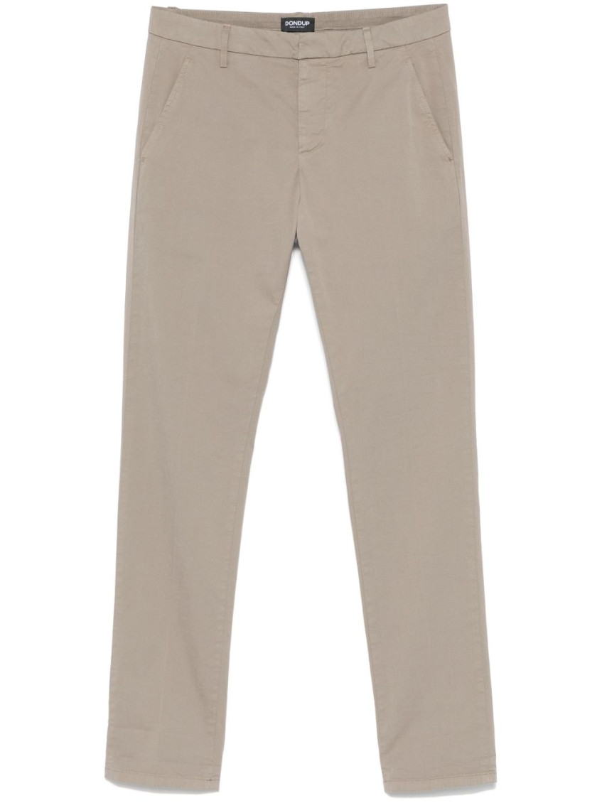 Dondup Pressed-crease Slim-fit Trousers In Taupe