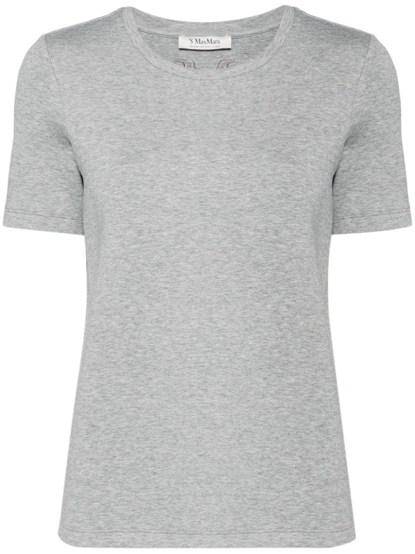 Max Mara Grey T-shirt Tubo With Embroidery In Grey