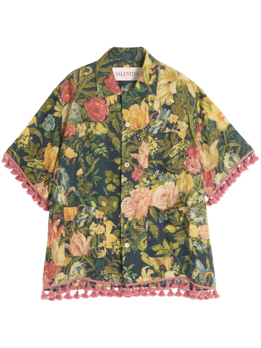 Shop Valentino Multicolor Floral Print Shirt