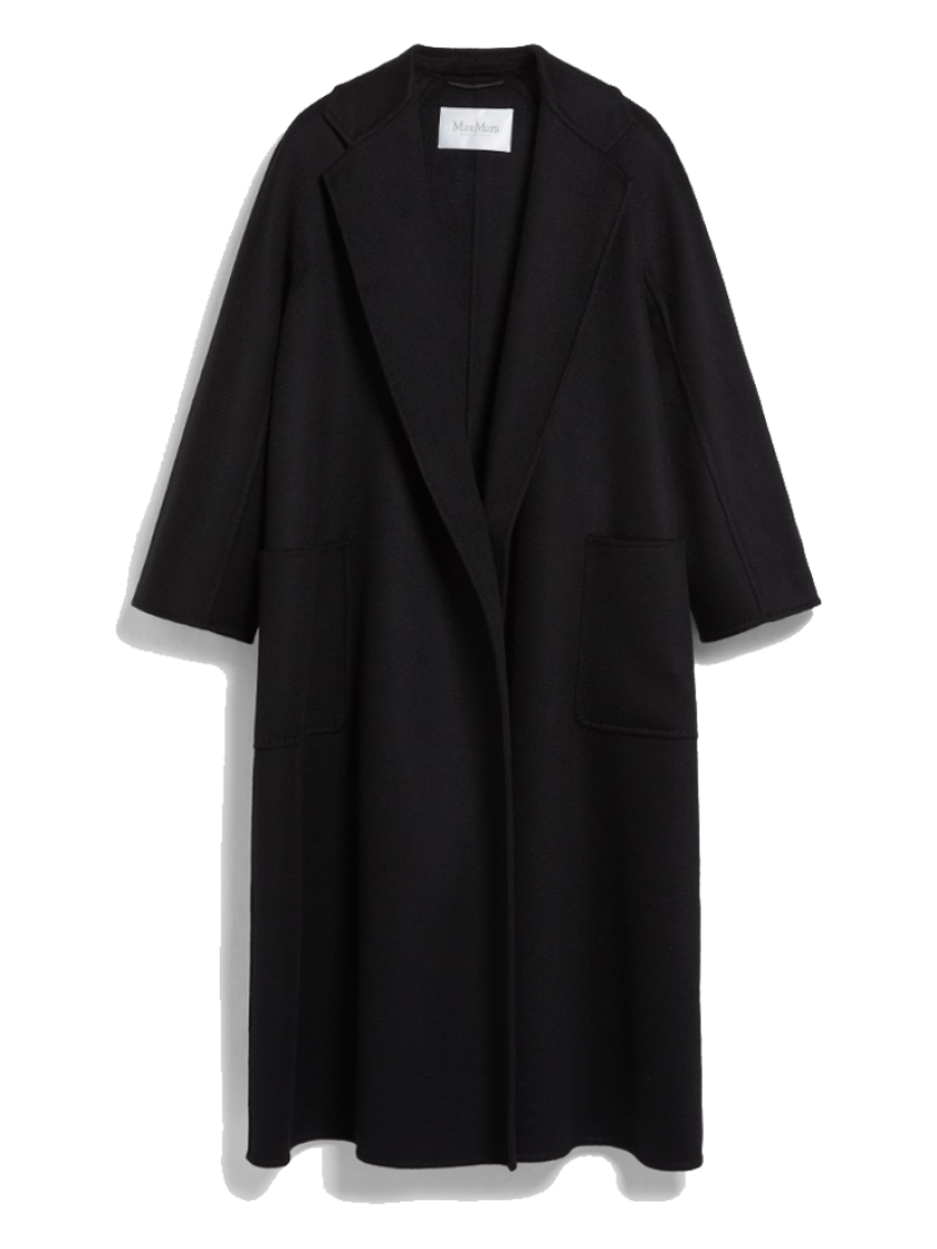 Max Mara Iconic Ludmilla Cashmere Coat With Kimono Sleeves In Black