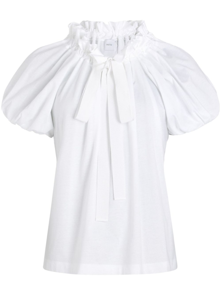 Shop Patou White Puff Sleeves Top