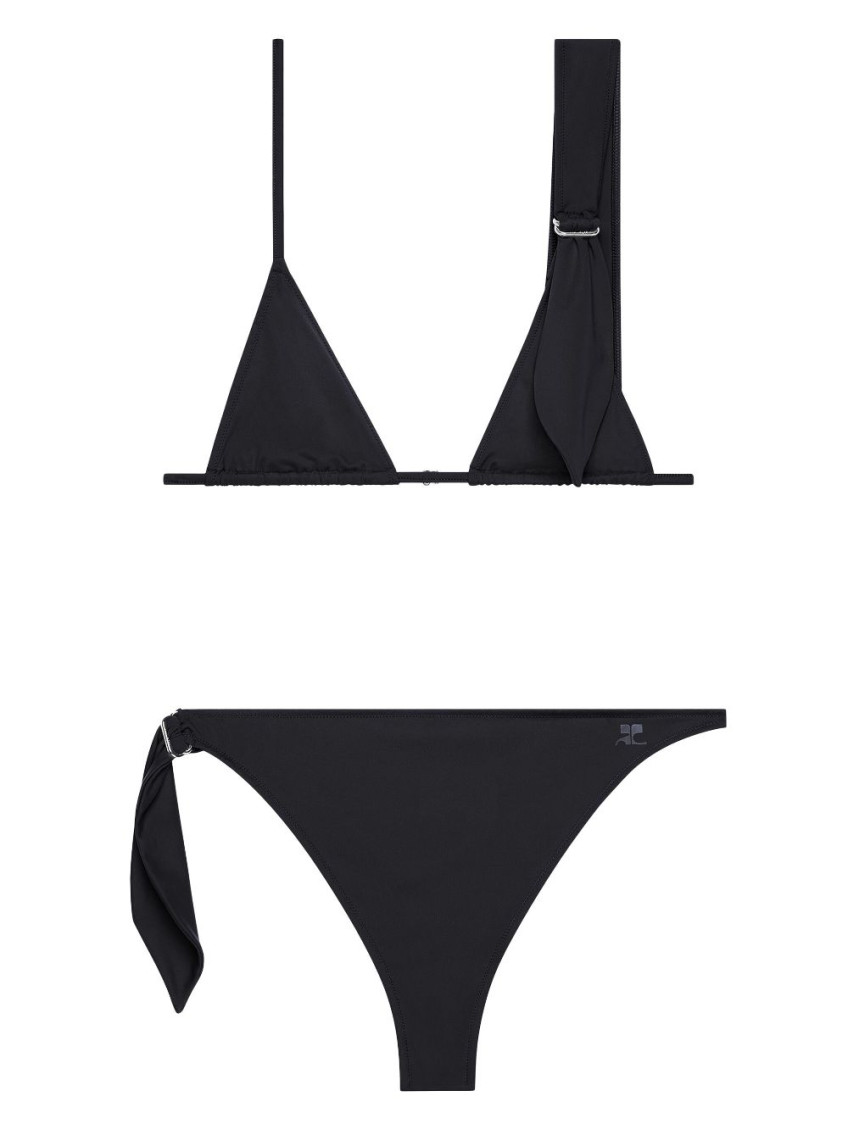 Courrèges Scarf Bikini With Adjustable Straps In Black