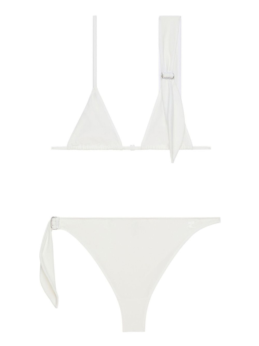 Courrèges White Scarf Bikini Set In White