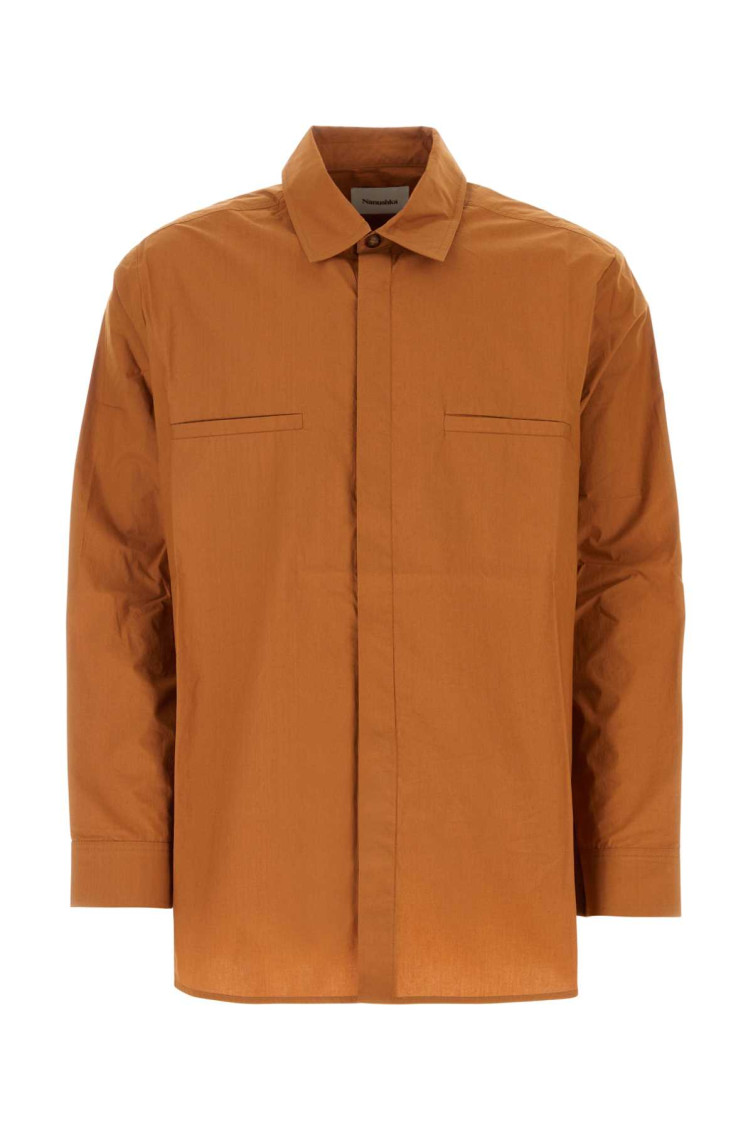 Nanushka Damos Lightweight Button-up Shirt In Tan