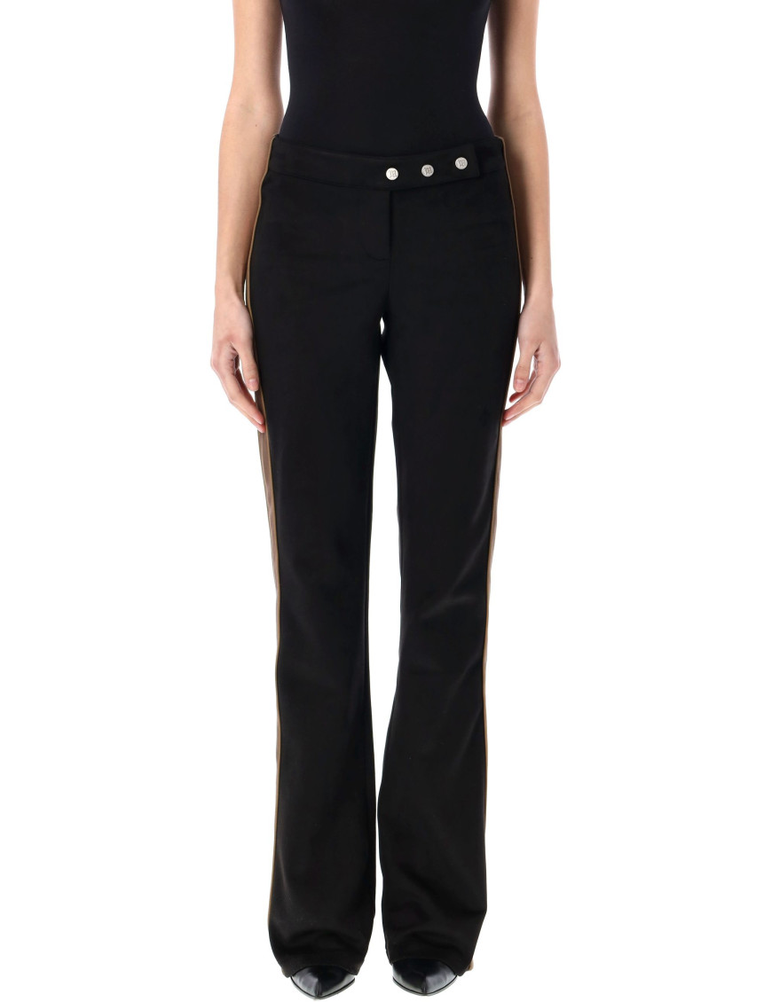 Misbhv Black Stripe-detail Flared Trousers In Black