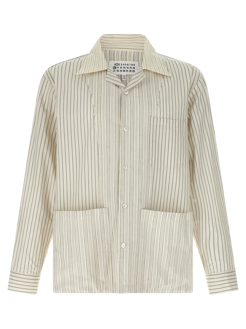 Maison Margiela Camicia In Cotone Ricamato Uomo In Multicolor
