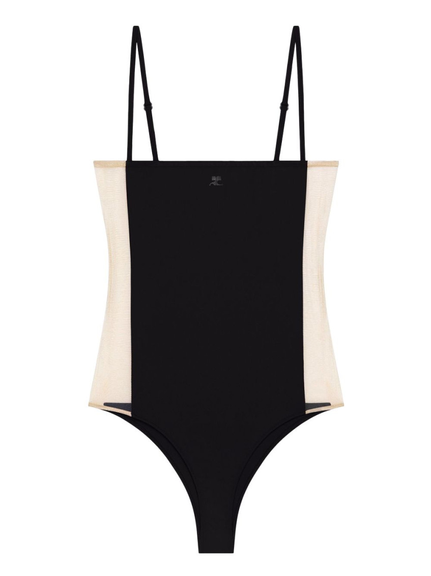 Shop Courrèges Black Illusion Swimsuit