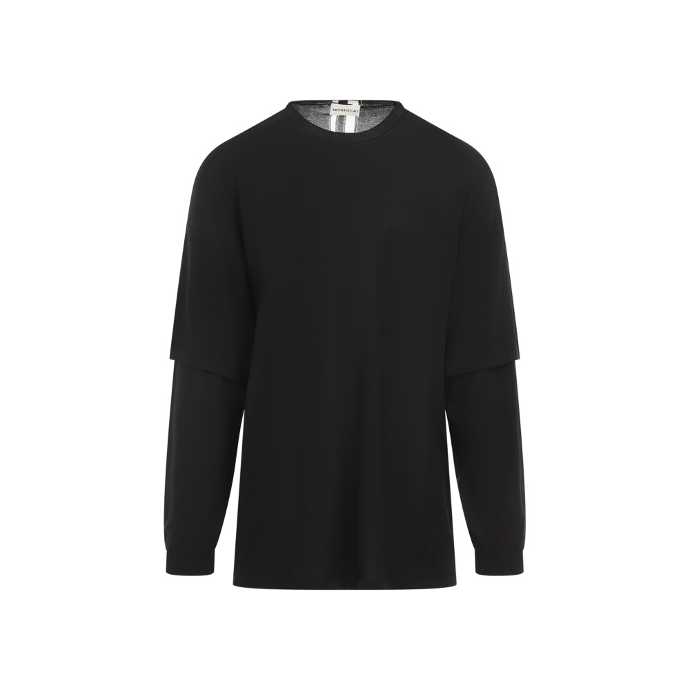 Mordecai Double Layer Sweater Fresco In Black