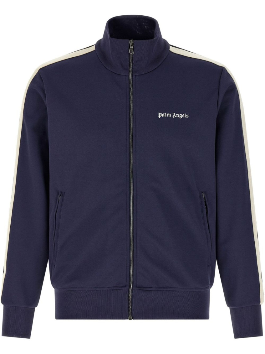 Palm Angels Track Jacket With Zipper In Blue