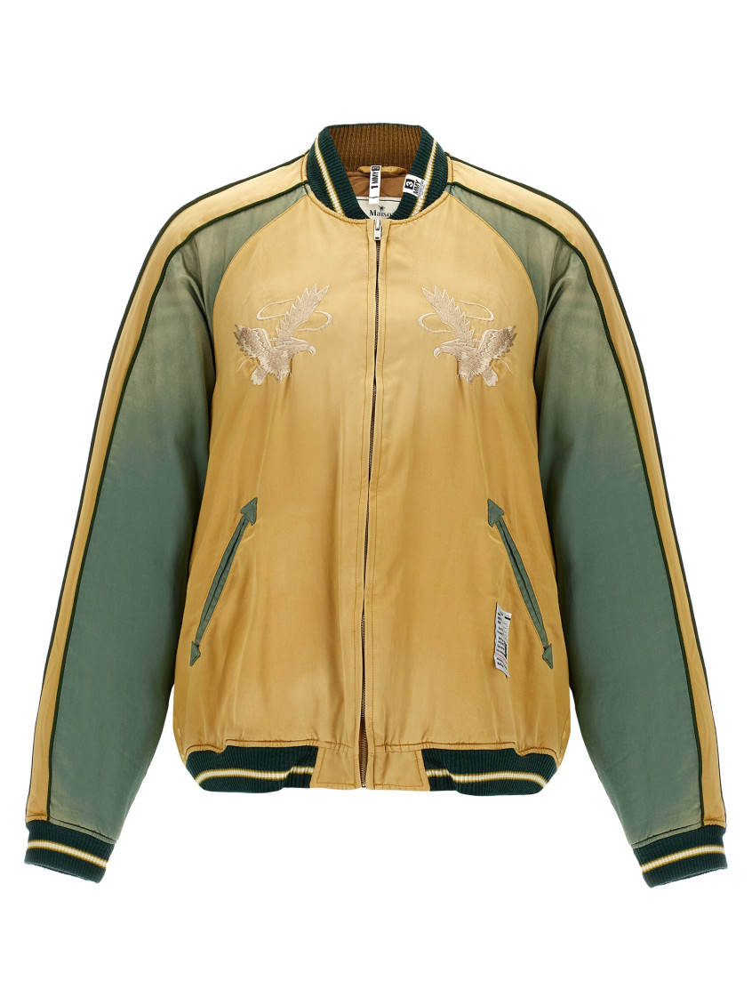 MAISON YASUHIRO YELLOW SOUVENIR BOMBER JACKET