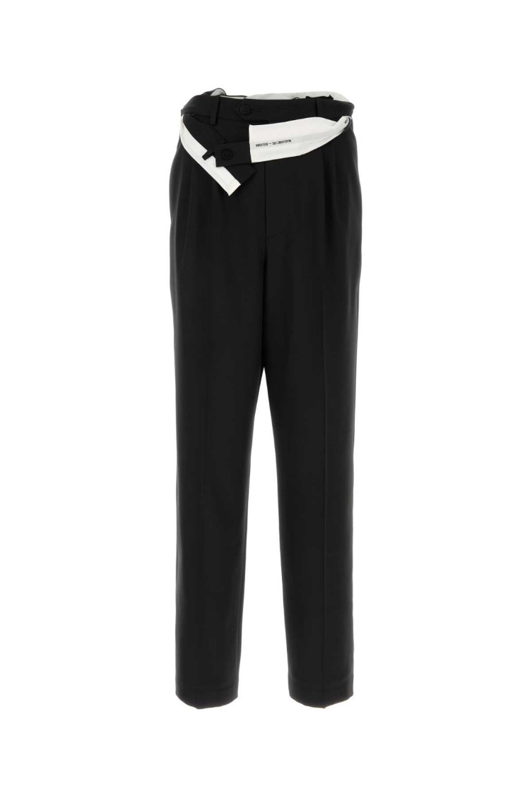 Magliano Wide-leg Pant With Belt And Pockets In Black