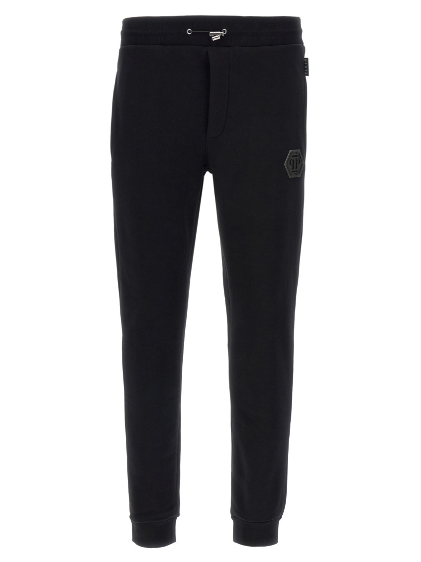 Philipp Plein Jogging Pants Iconic Drawstring Waist In Black