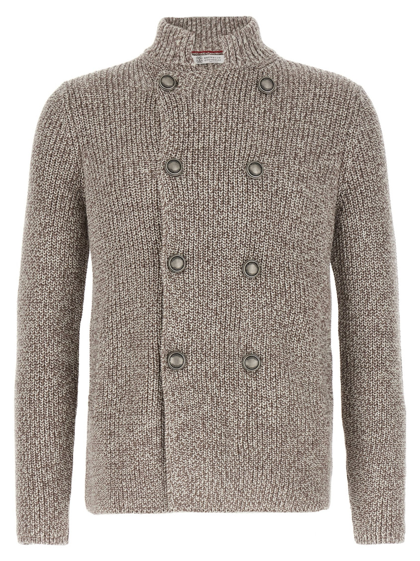 Brunello Cucinelli Double-breasted Cardigan Sweaters And Cardigans Multicolor In Multicolor