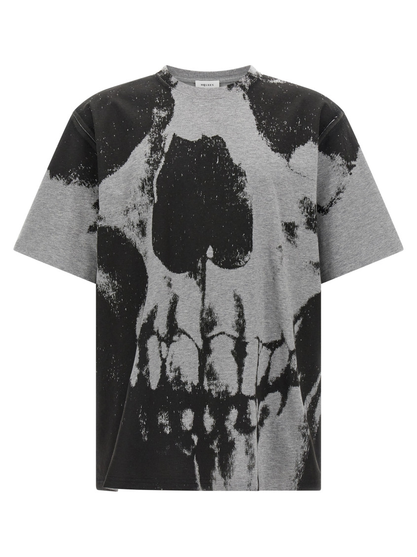 Shop Alexander Mcqueen Grey Crewneck T-shirt