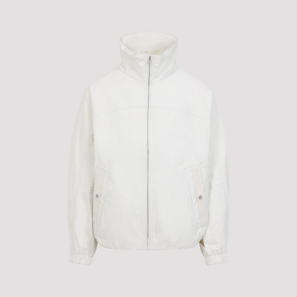 Mordecai High Collar White Jacket With Relaxed Fit In White