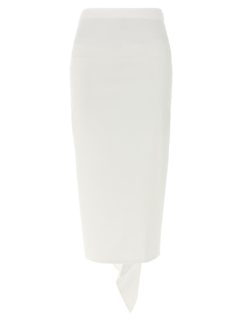 The Latest Fitted Longuette Skirt With Back Flounce In White